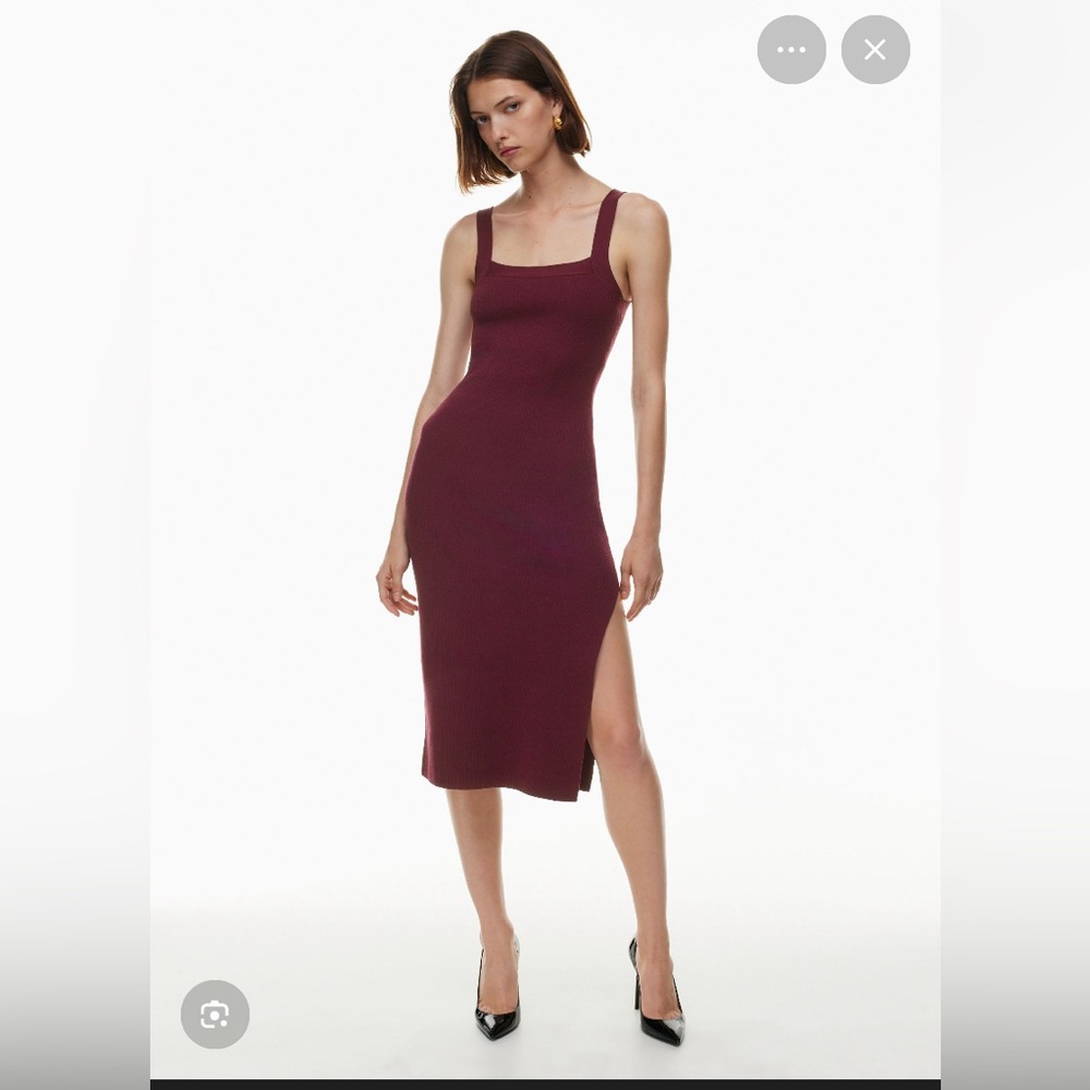 Babaton Rich Dark Brown Midi Dress